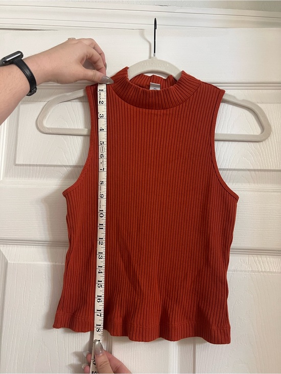 Old Navy Tops - Old Navy Ribbed Mock Neck Tank Top - Rust Orange